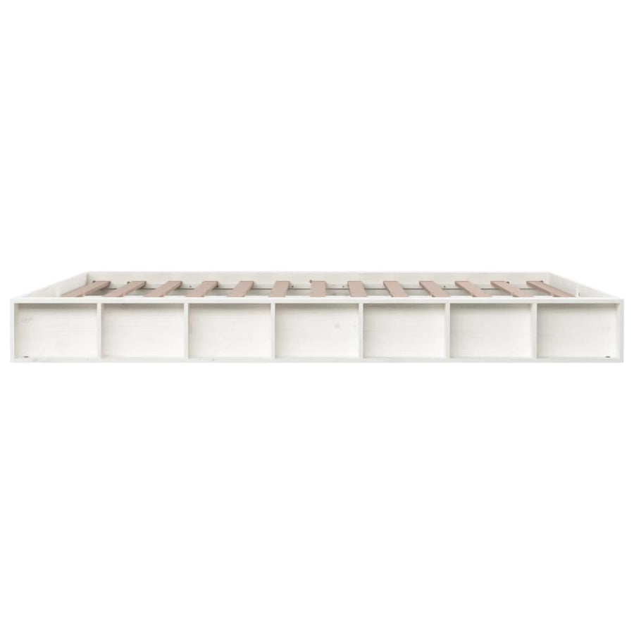 Bedframe Massief Hout 160 x 200 cm Wit