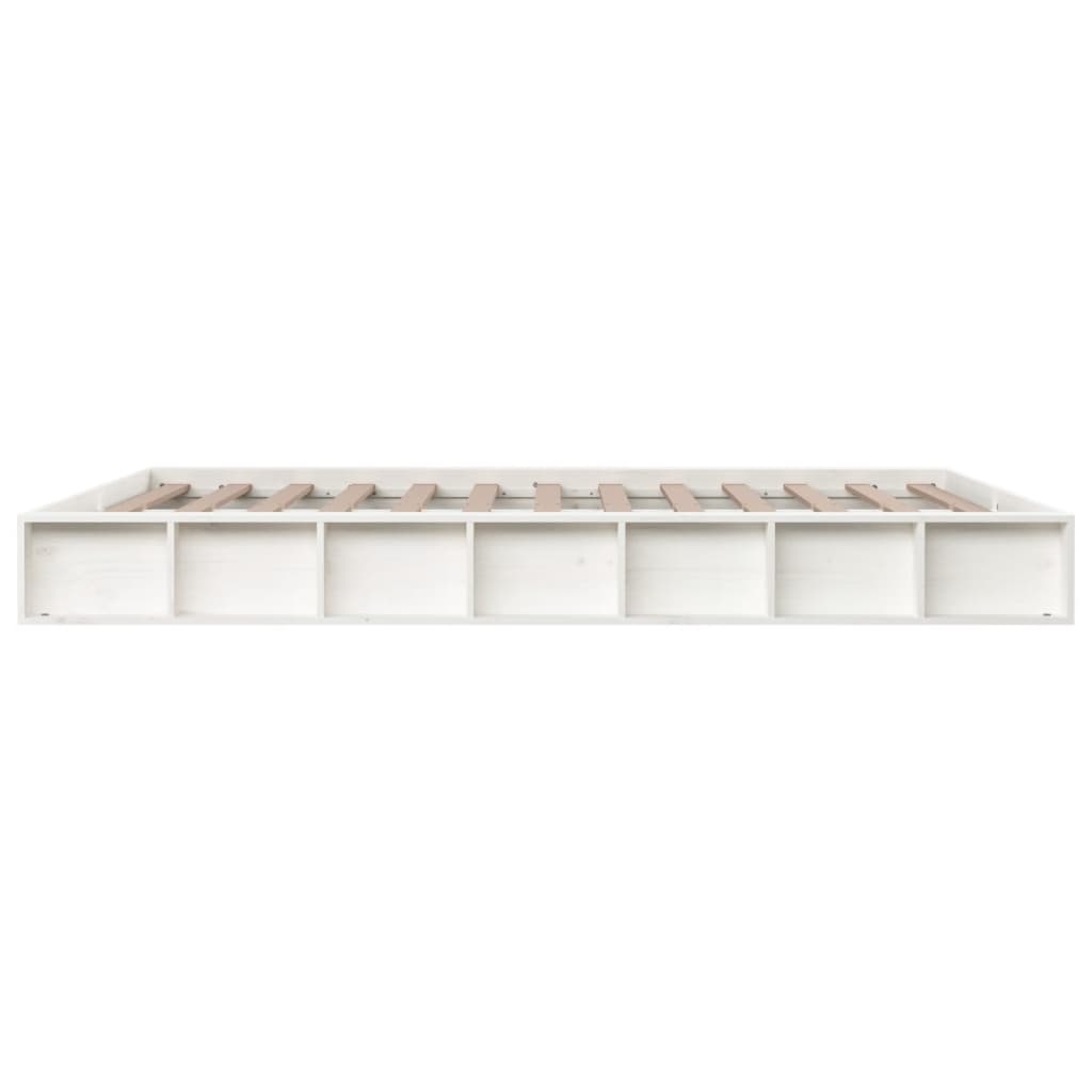 Bedframe Massief Hout 5Ft King Size 150 x 200 cm Wit