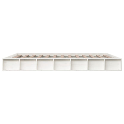 Bedframe Massief Hout 5Ft King Size 150 x 200 cm Wit