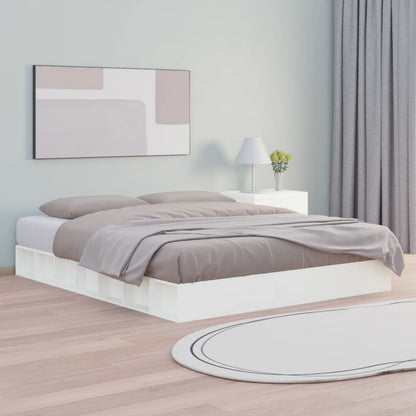 Bedframe Massief Hout 5Ft King Size 150 x 200 cm Wit