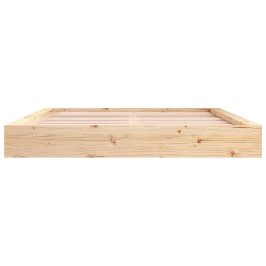 Bedframe Massief Hout 140 x 200 cm Naturel