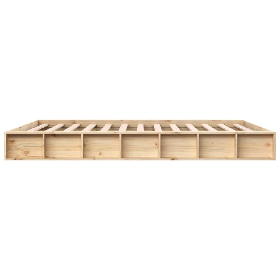 Bedframe Massief Hout 140 x 200 cm Naturel