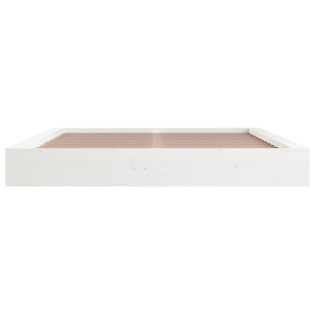 Bedframe Massief Hout 140 x 200 cm Wit