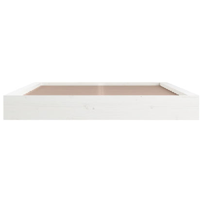 Bedframe Massief Hout 140 x 200 cm Wit