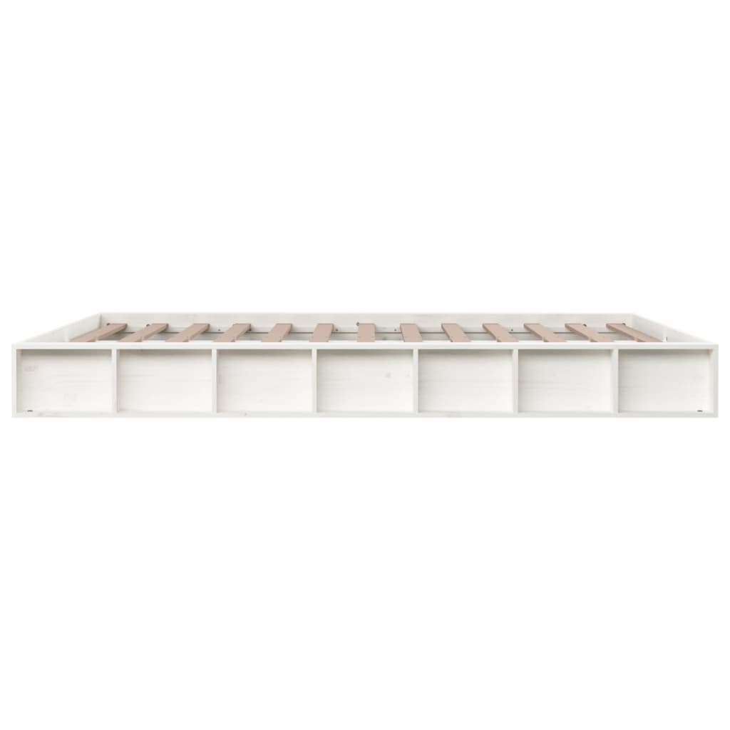 Bedframe Massief Hout 140 x 200 cm Wit