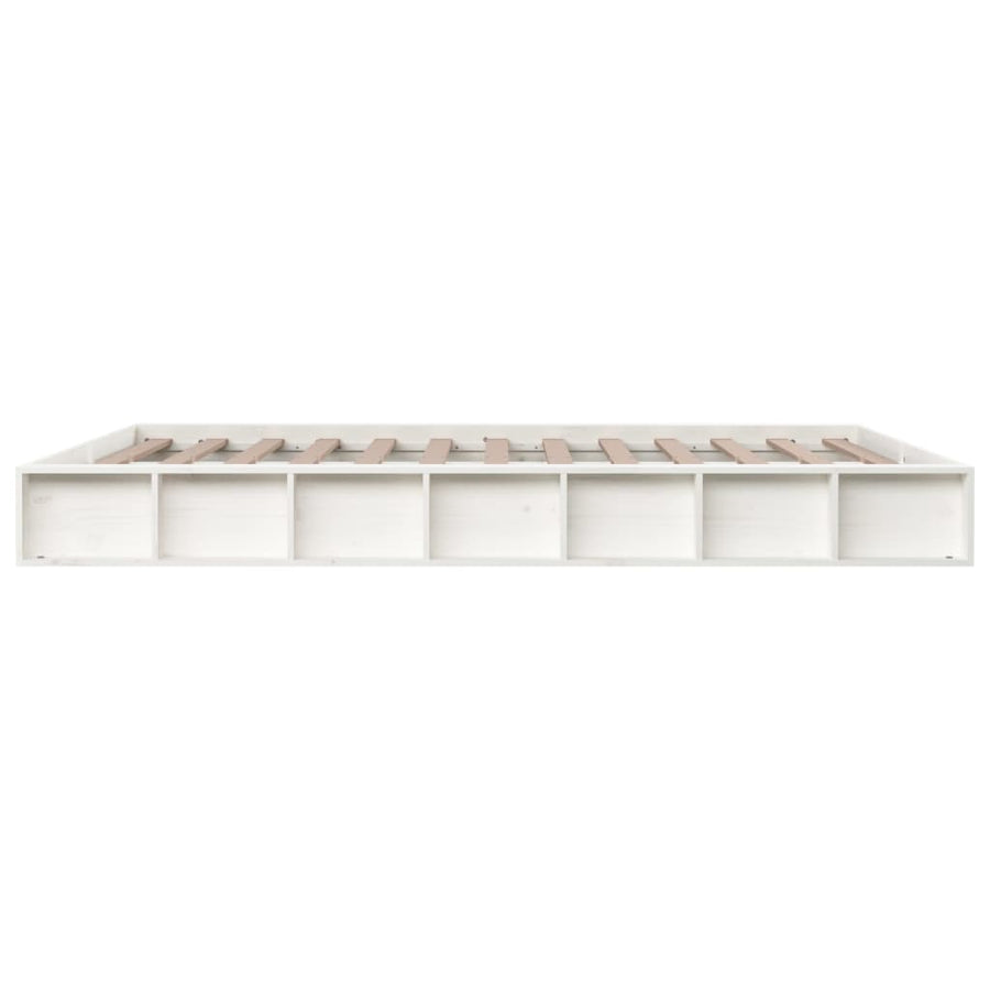 Bedframe Massief Hout 140 x 200 cm Wit