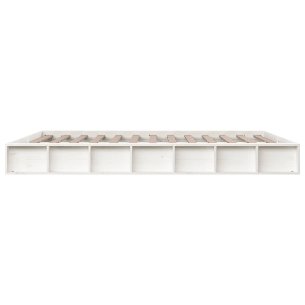 Bedframe Massief Hout 120 x 200 cm Wit