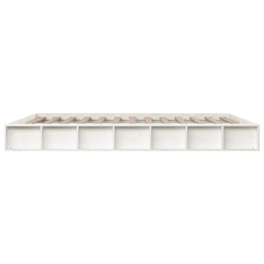 Bedframe Massief Hout 120 x 200 cm Wit