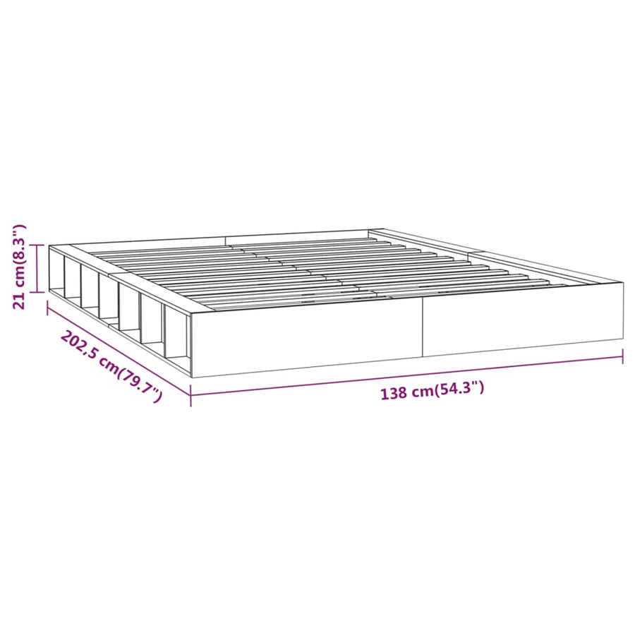 Bedframe Massief Hout 120 x 200 cm Wit