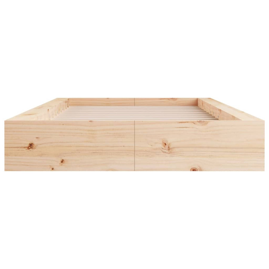 Bedframe Massief Hout 100 x 200 cm Naturel