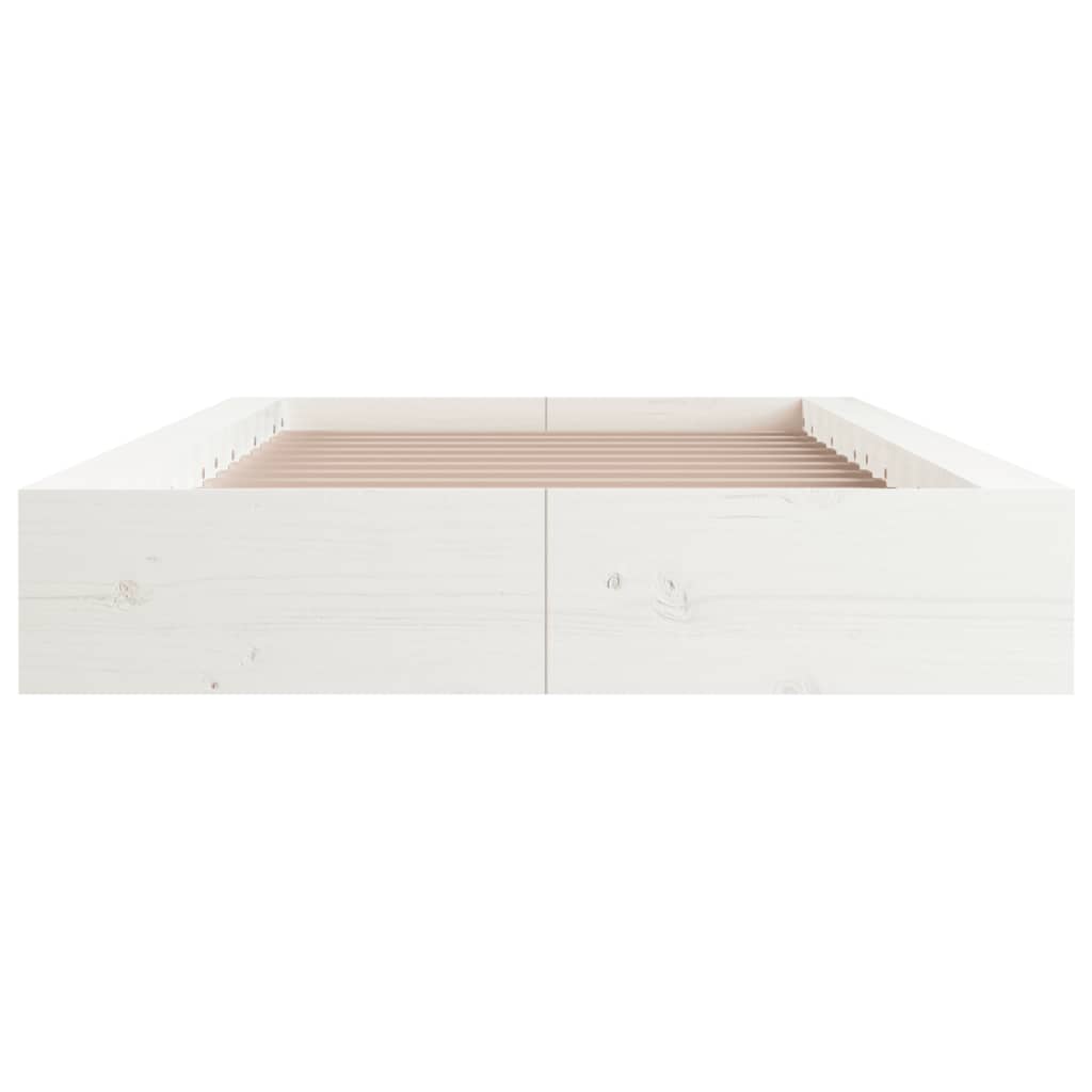 Bedframe Massief Hout 100 x 200 cm Wit