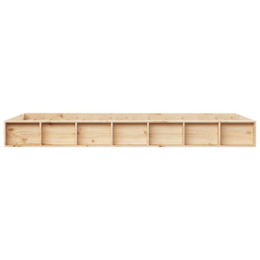 Bedframe Massief Hout 90 x 200 cm Naturel