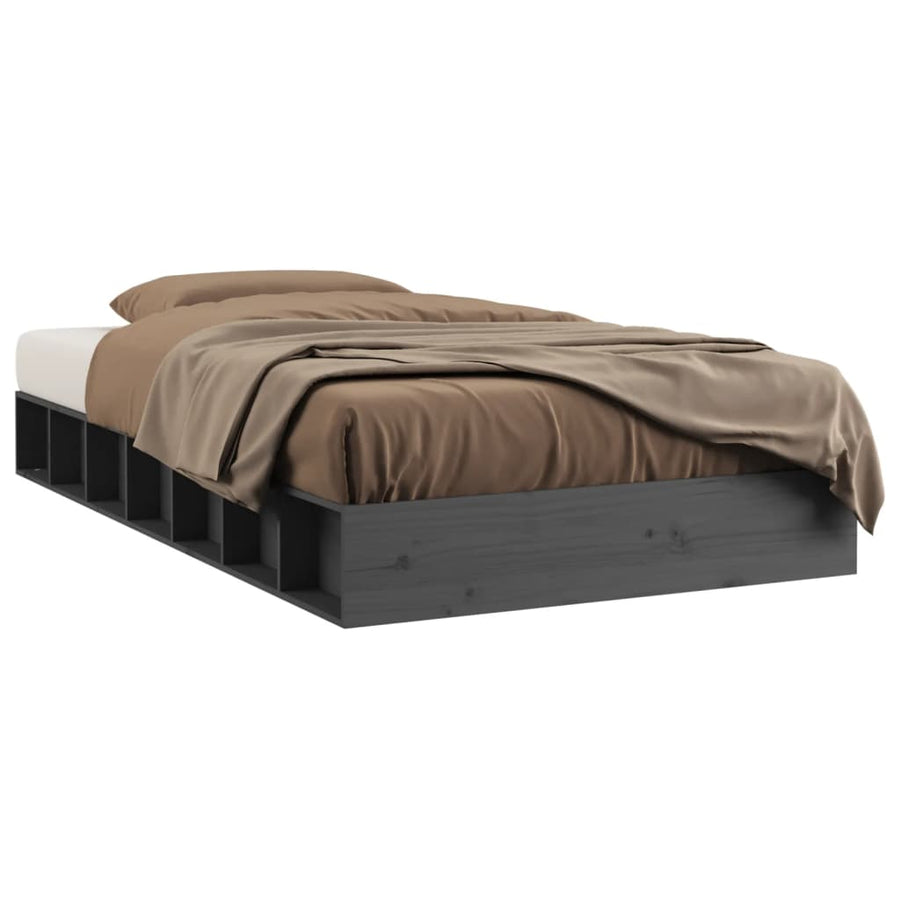 Bedframe Massief Hout 2Ft6 Small Single 75 x 190 cm Grijs