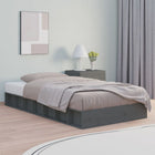 Bedframe massief grenenhout grijs 75x190 cm