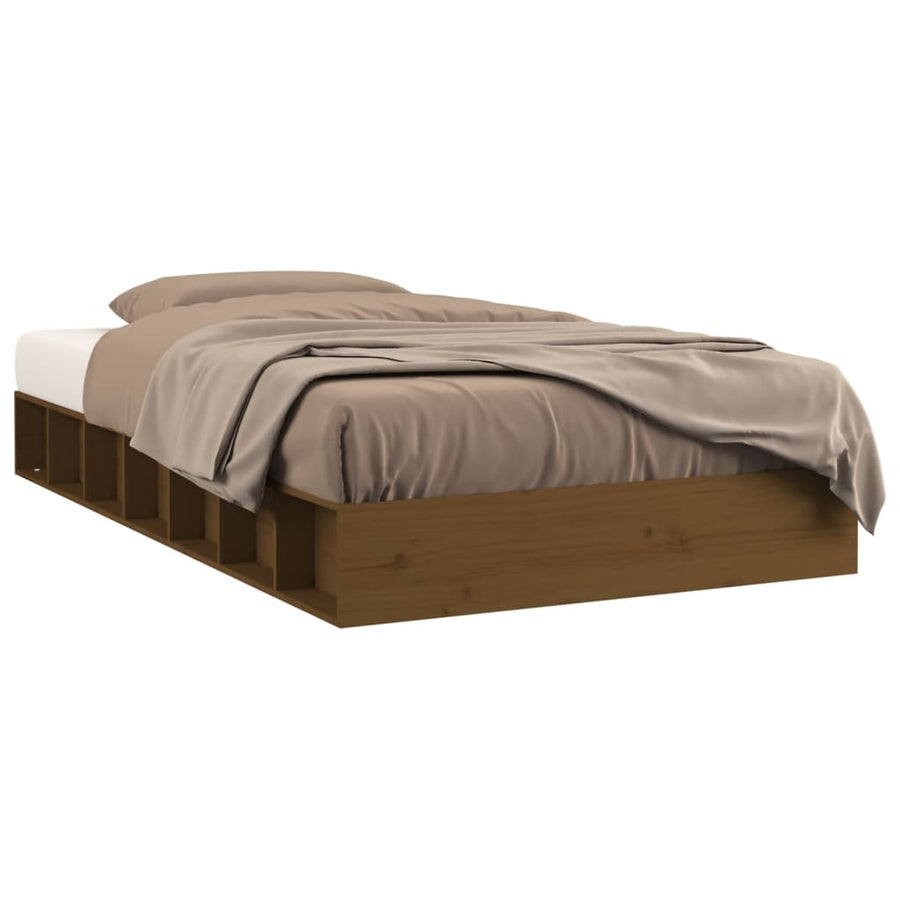 Bedframe Massief Hout 2Ft6 Small Single 75 x 190 cm Honingbruin