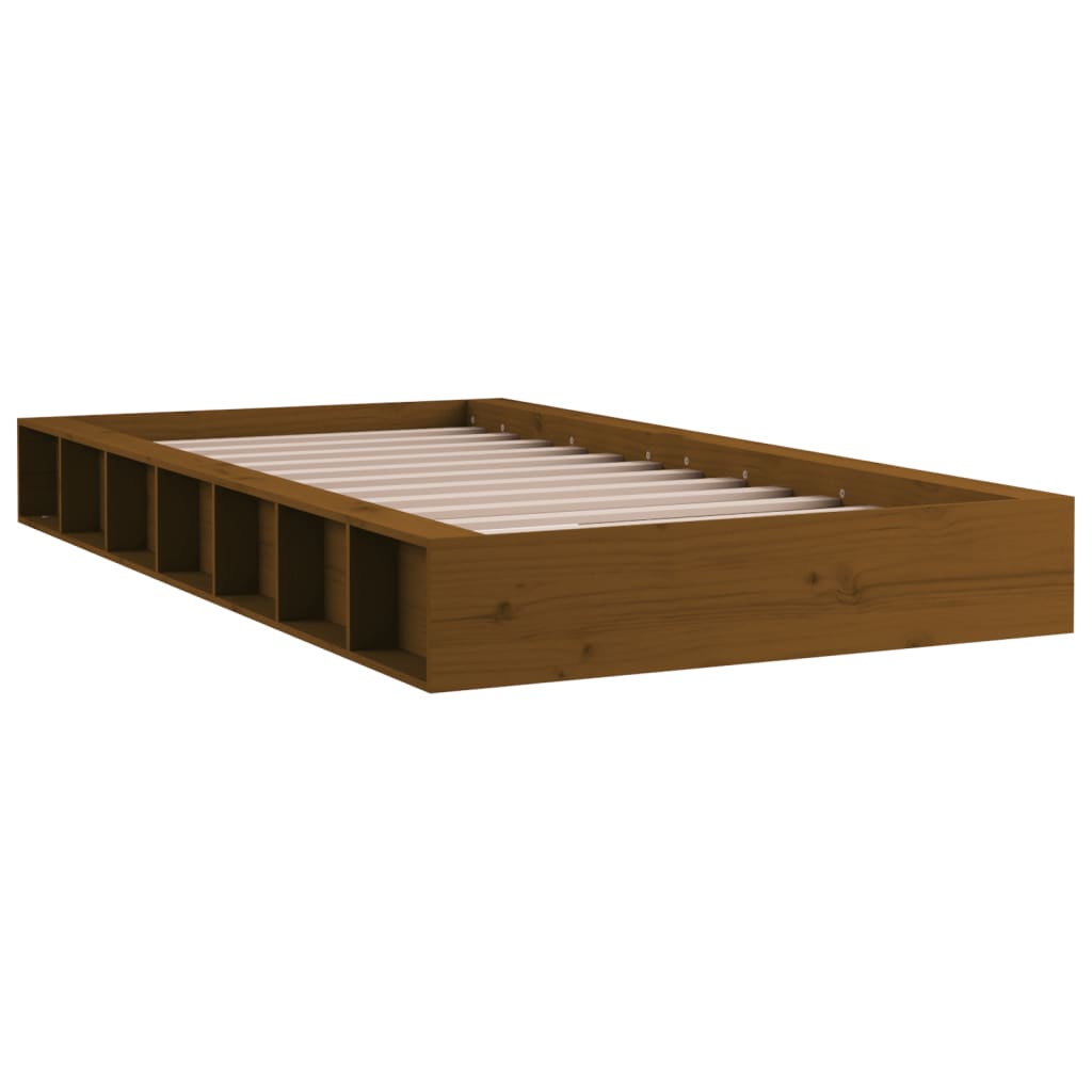 Bedframe Massief Hout 2Ft6 Small Single 75 x 190 cm Honingbruin