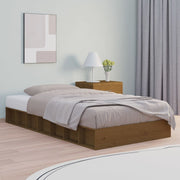 Bedframe massief grenenhout honingbruin 75x190 cm