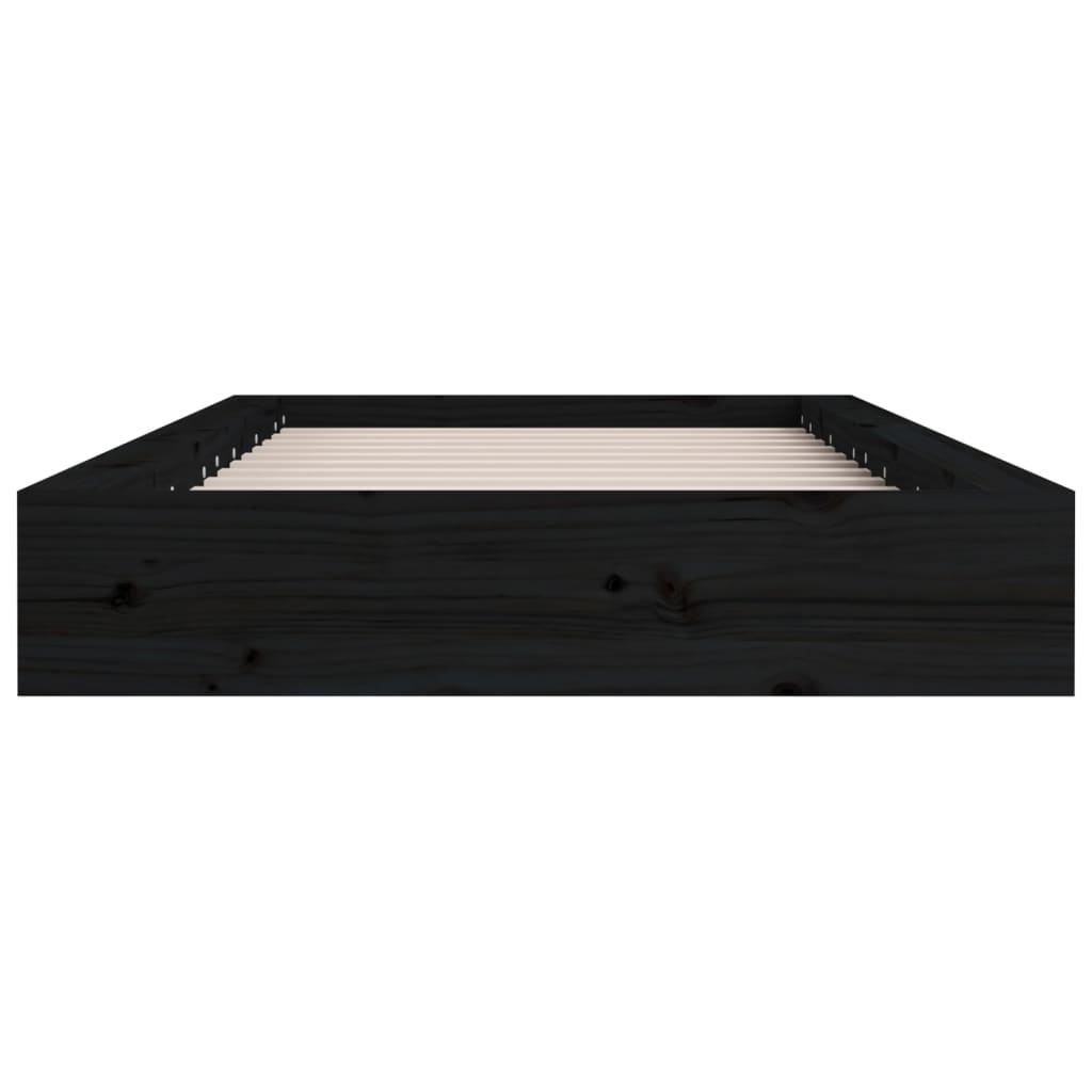 Bedframe Massief Hout 2Ft6 Small Single 75 x 190 cm Zwart