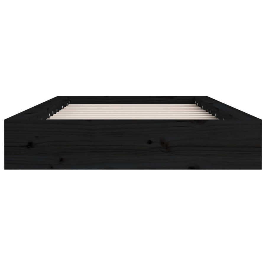 Bedframe Massief Hout 2Ft6 Small Single 75 x 190 cm Zwart