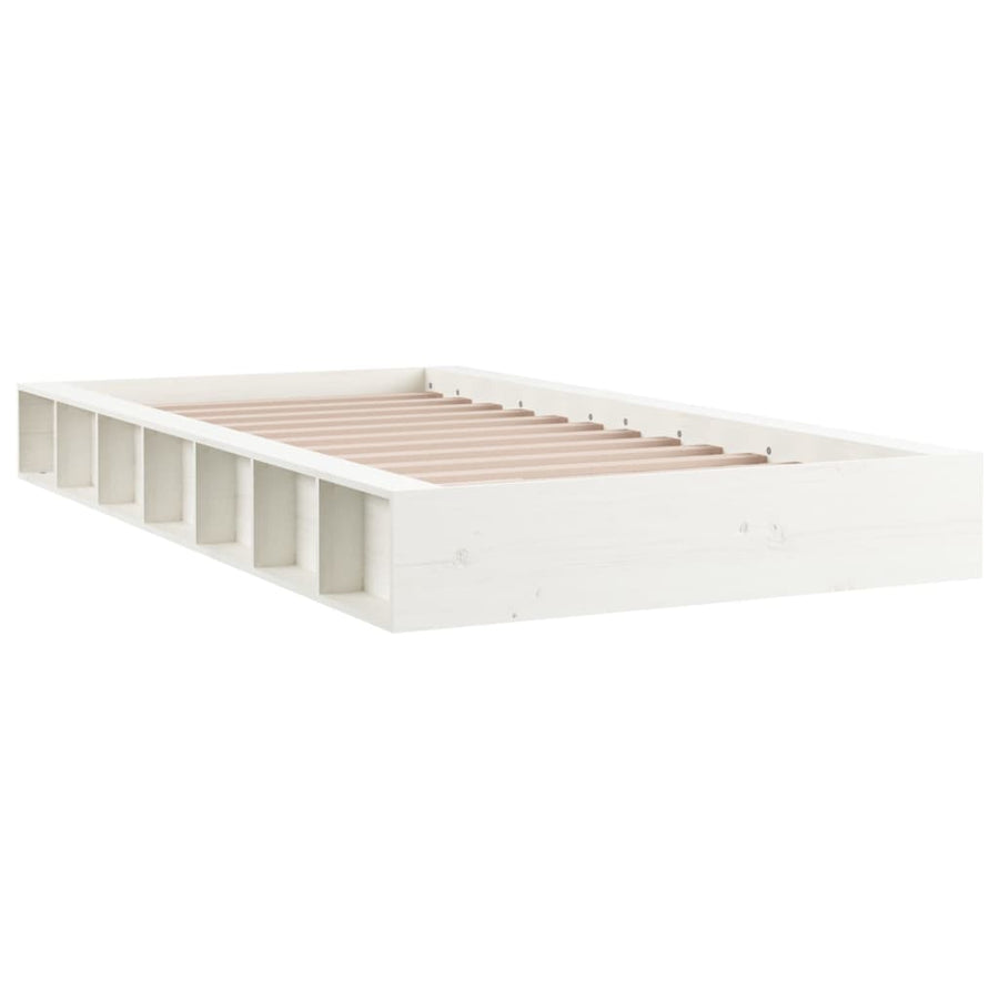 Bedframe Massief Hout 3Ft Single 90 x 190 cm Wit