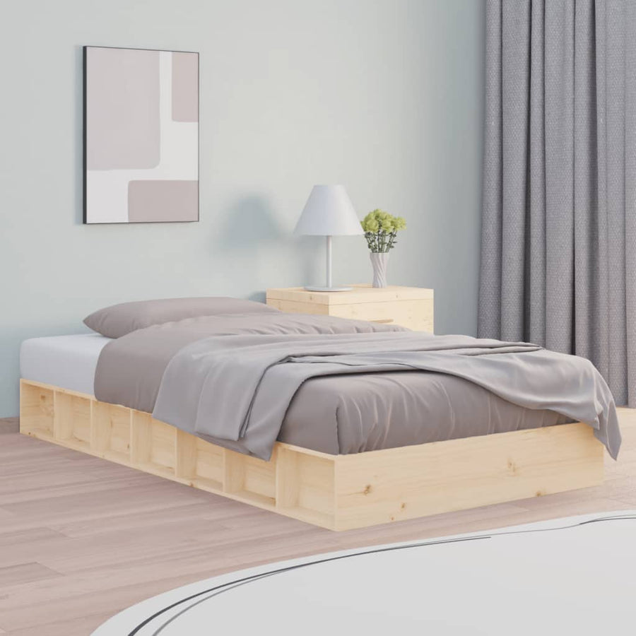 Bedframe Massief Hout 4Ft Small Double 120 x 190 cm Naturel