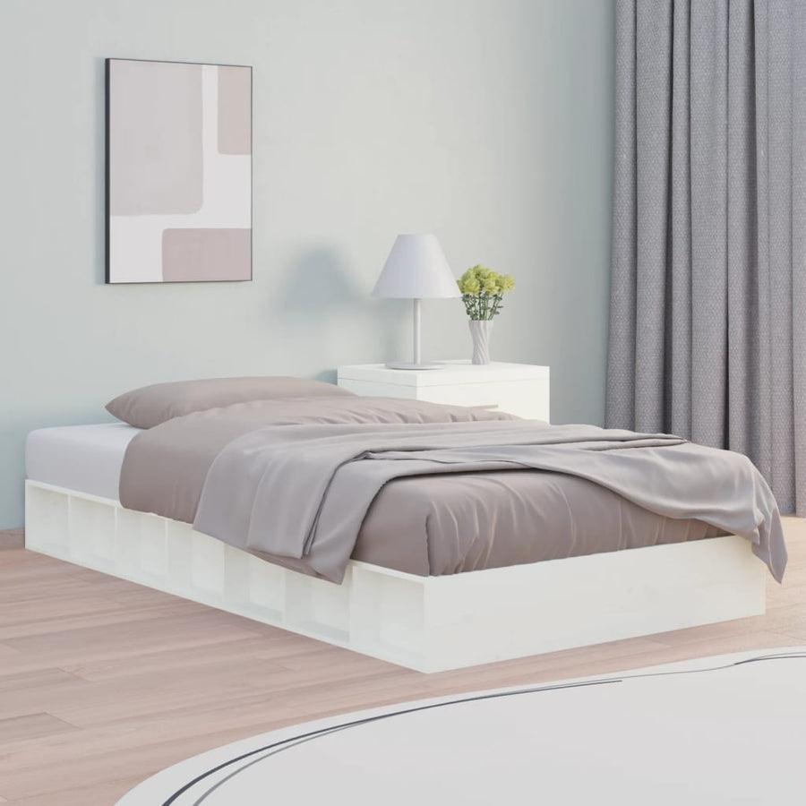 Bedframe Massief Hout 4Ft Small Double 120 x 190 cm Wit