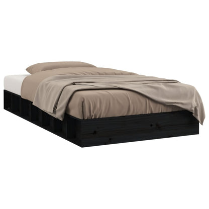 Bedframe Massief Hout 4Ft6 Double 135 x 190 cm Zwart