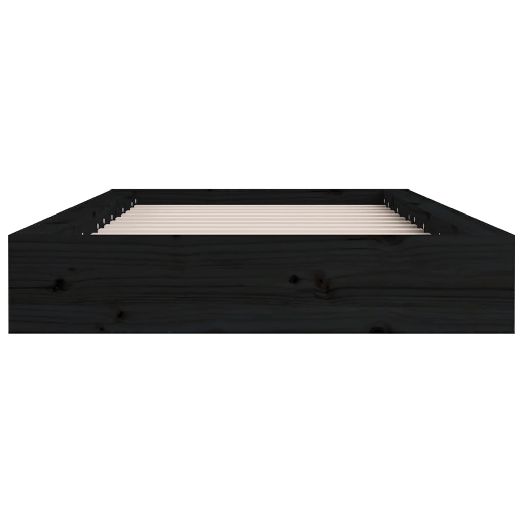 Bedframe Massief Hout 4Ft6 Double 135 x 190 cm Zwart