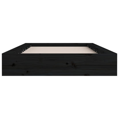 Bedframe Massief Hout 4Ft6 Double 135 x 190 cm Zwart