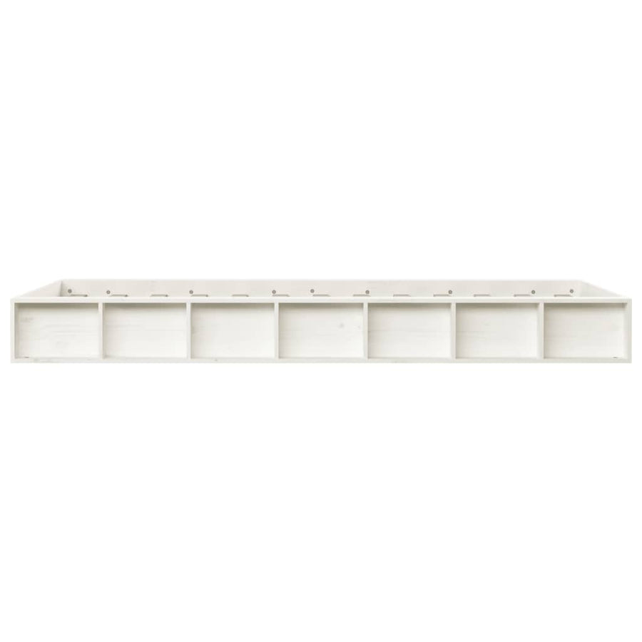 Bedframe Massief Hout 140 x 190 cm Wit