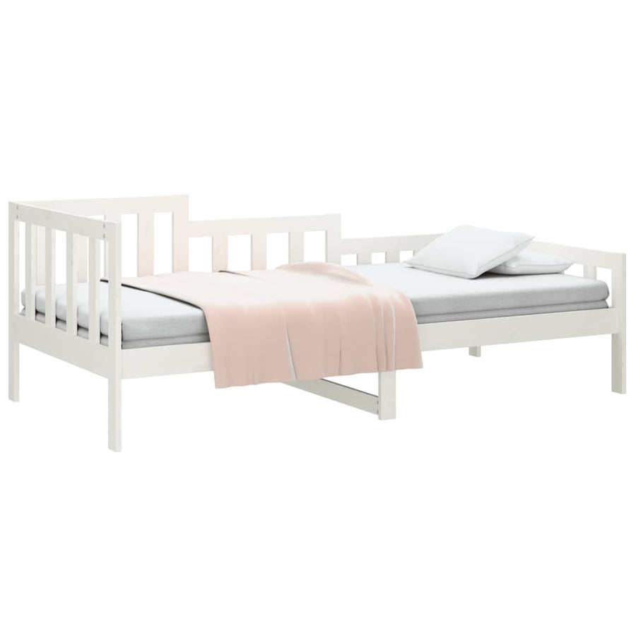 Slaapbank Zonder Matras Massief Grenenhout 80 x 200 cm Wit