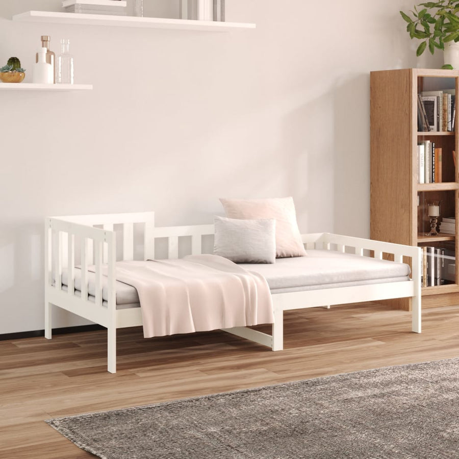 Slaapbank Zonder Matras Massief Grenenhout 80 x 200 cm Wit