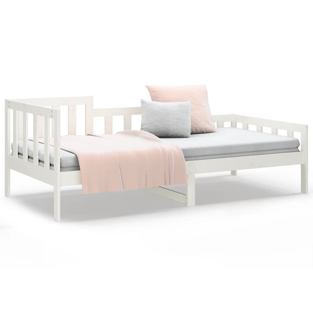 Slaapbank Zonder Matras Massief Grenenhout 80 x 200 cm Wit