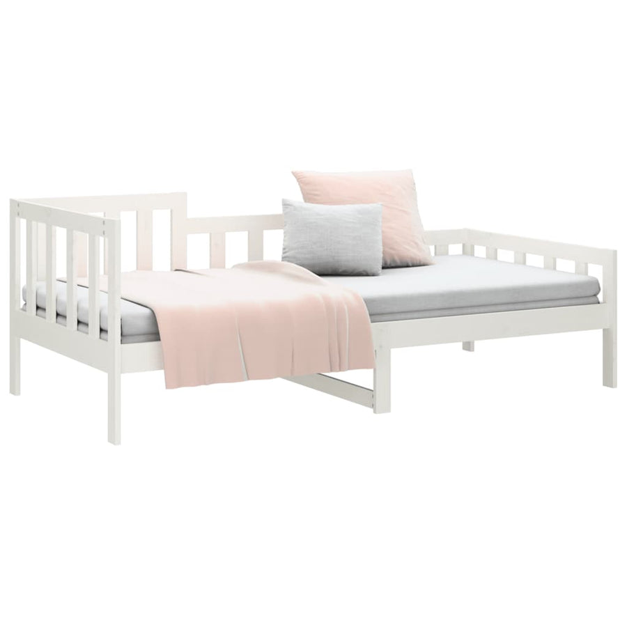 Slaapbank Zonder Matras Massief Grenenhout 80 x 200 cm Wit