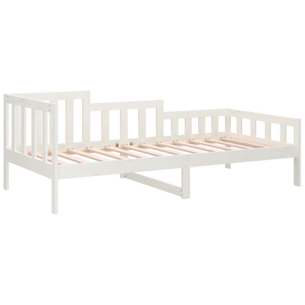 Slaapbank Zonder Matras Massief Grenenhout 80 x 200 cm Wit
