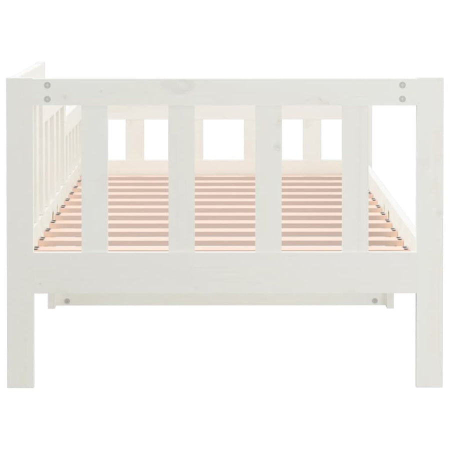 Slaapbank Zonder Matras Massief Grenenhout 80 x 200 cm Wit