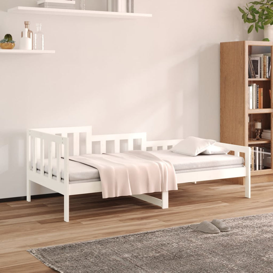 Slaapbank Zonder Matras Massief Grenenhout 80 x 200 cm Wit