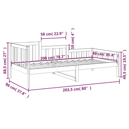 Slaapbank 90X200 Cm Massief Grenenhout