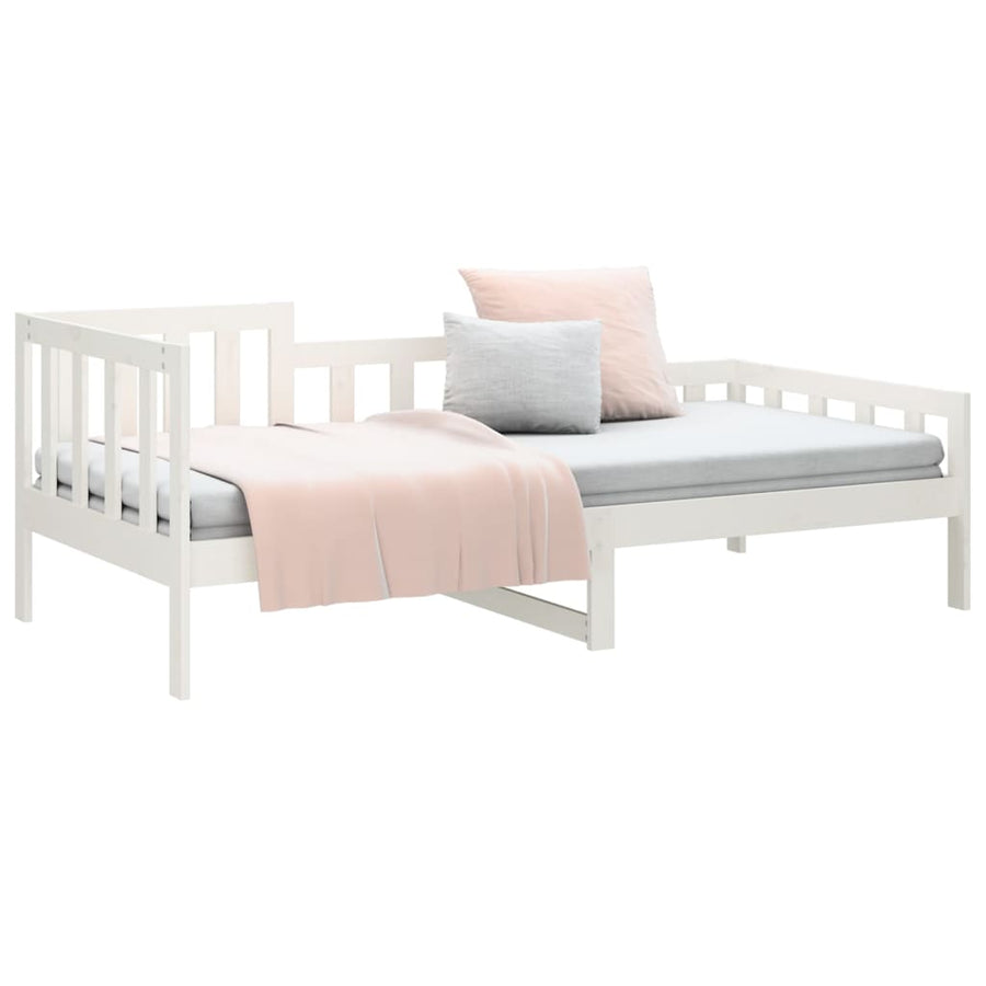 Slaapbank Zonder Matras Massief Grenenhout 90 x 200 cm Wit