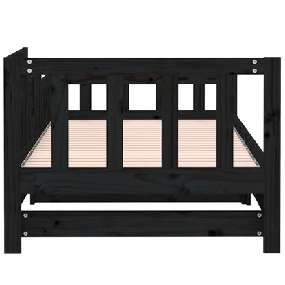 Slaapbank Uitschuifbaar 2X(80X200) Cm Massief Grenenhout Zwart
