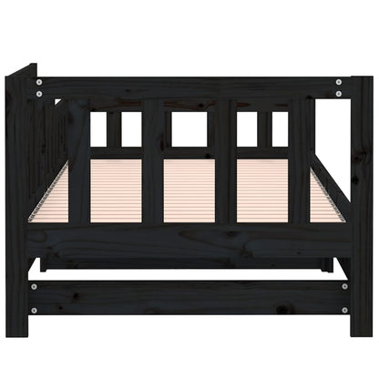 Slaapbank Uitschuifbaar Massief Grenenhout Zwart 2X(90X200) Cm