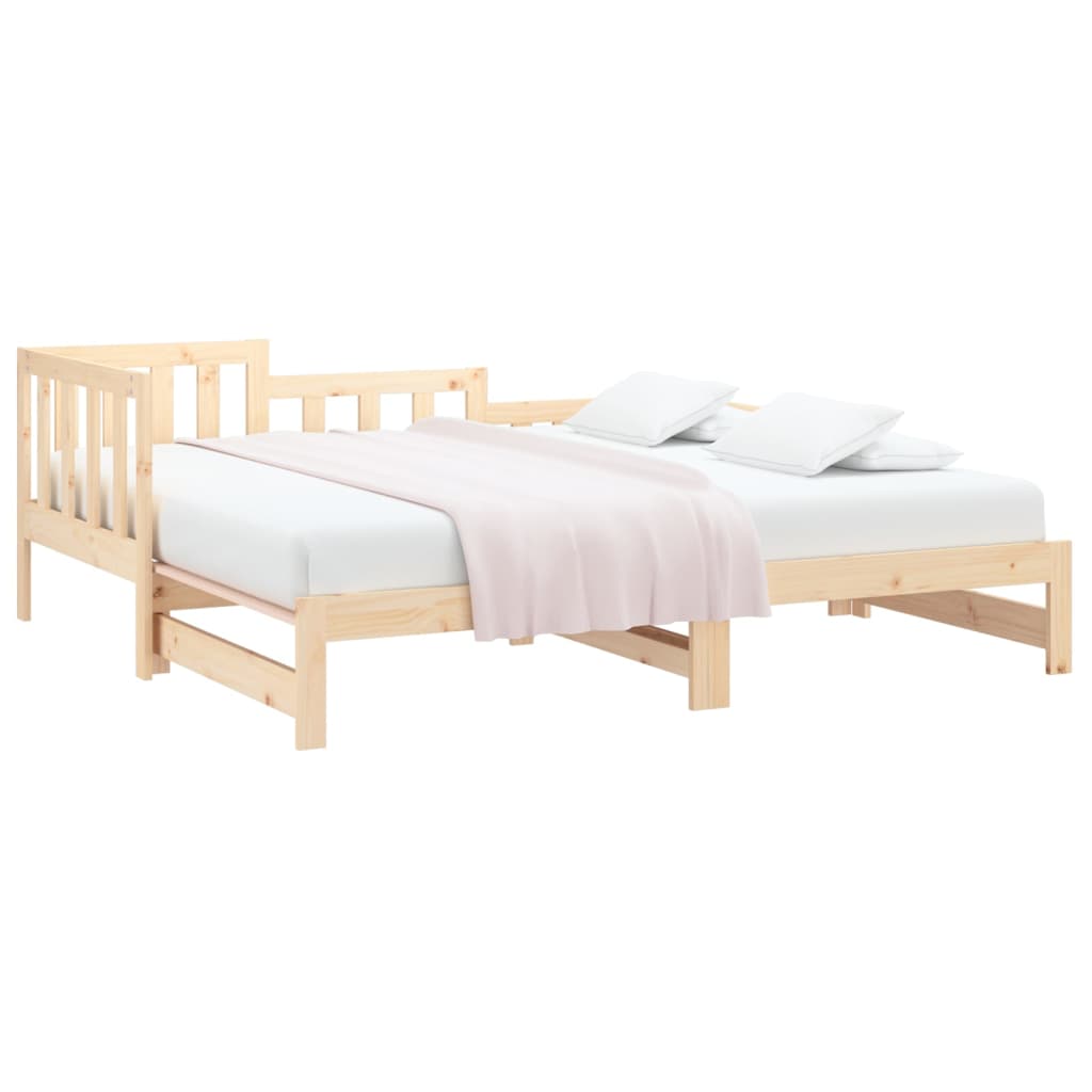 Slaapbank Uitschuifbaar Massief Grenenhout 2X(90X190) Cm
