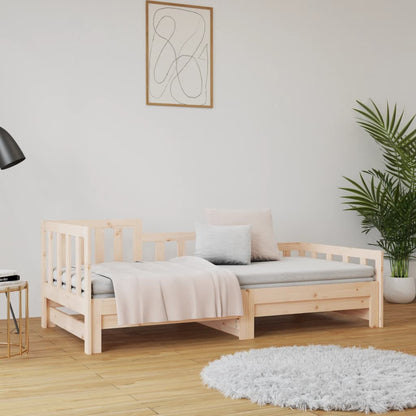 Slaapbank Uitschuifbaar Massief Grenenhout 2X(90X190) Cm