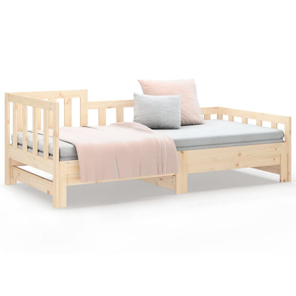Slaapbank Uitschuifbaar Massief Grenenhout 2X(90X190) Cm