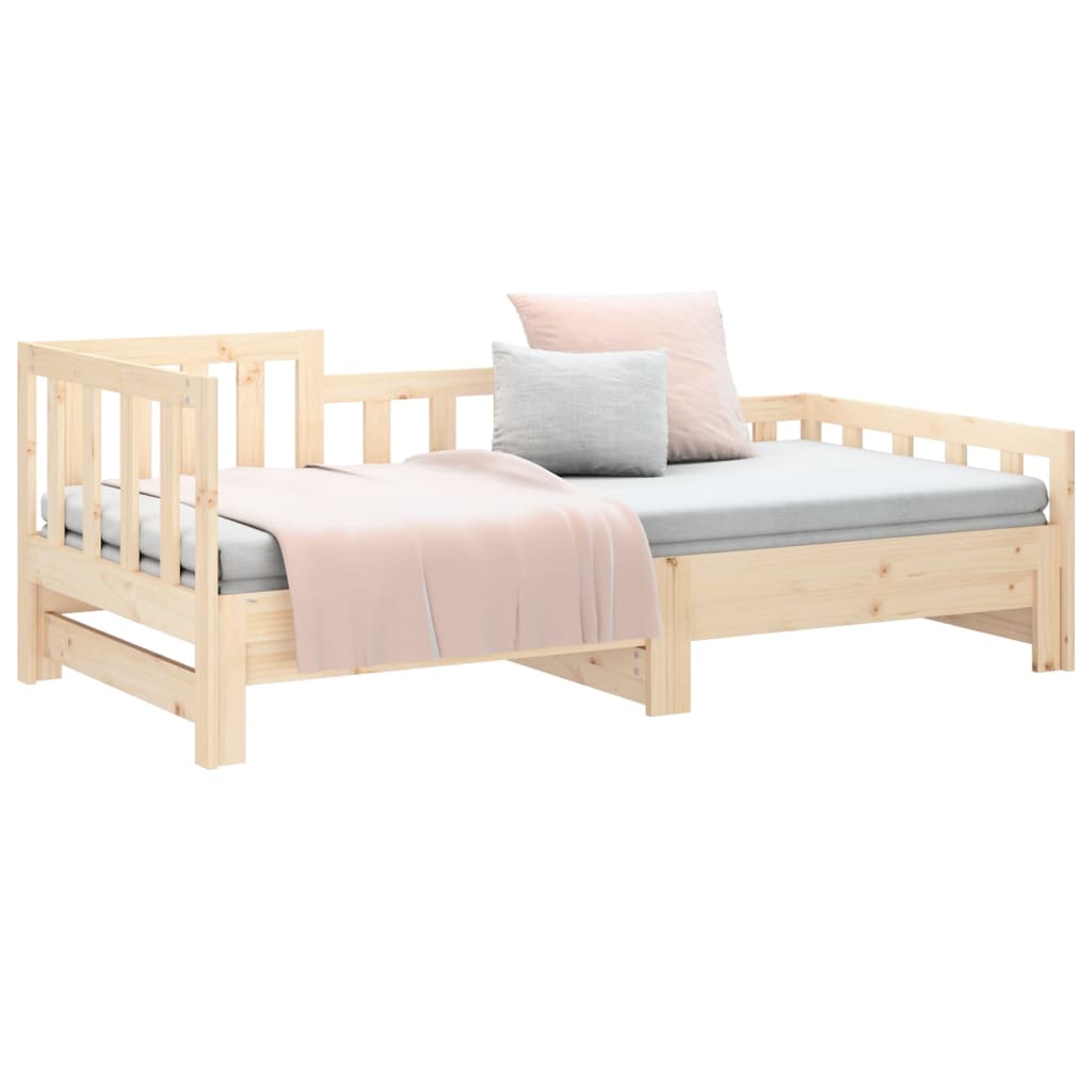 Slaapbank Uitschuifbaar Massief Grenenhout 2X(90X190) Cm