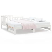 Slaapbank Uitschuifbaar Massief Grenenhout Wit 2X(90X190) Cm