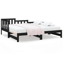 Slaapbank Uitschuifbaar Massief Grenenhout Zwart 2X(90X190) Cm