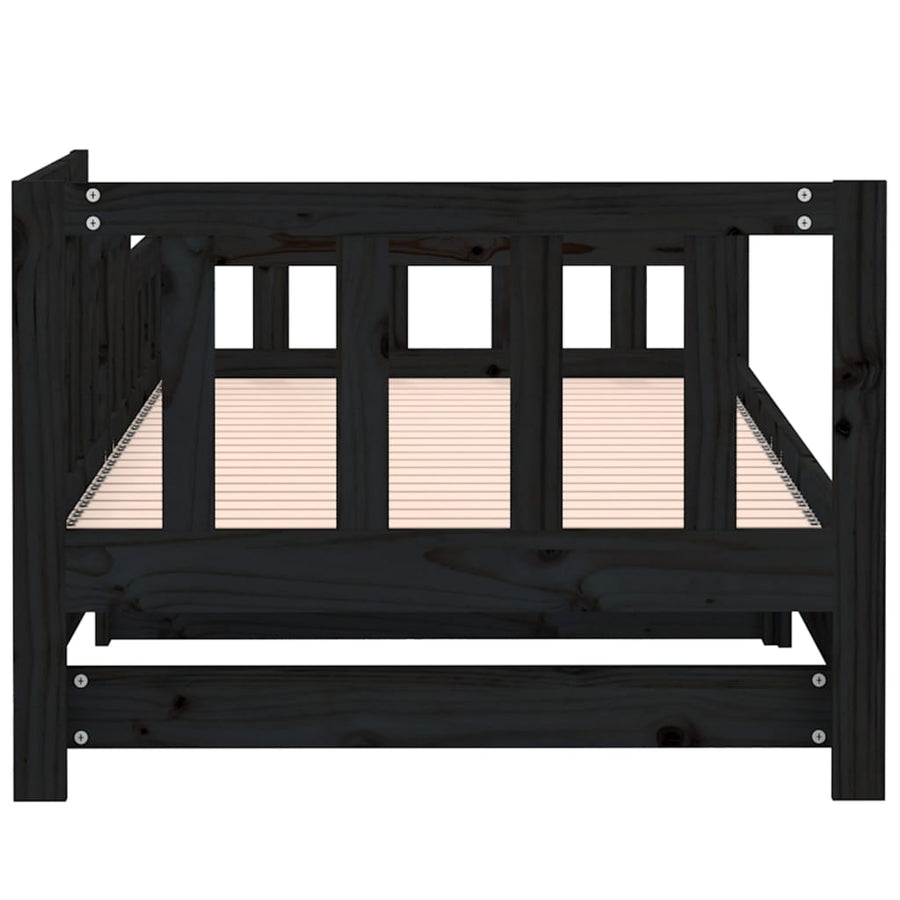 Slaapbank Uitschuifbaar Massief Grenenhout Zwart 2X(90X190) Cm