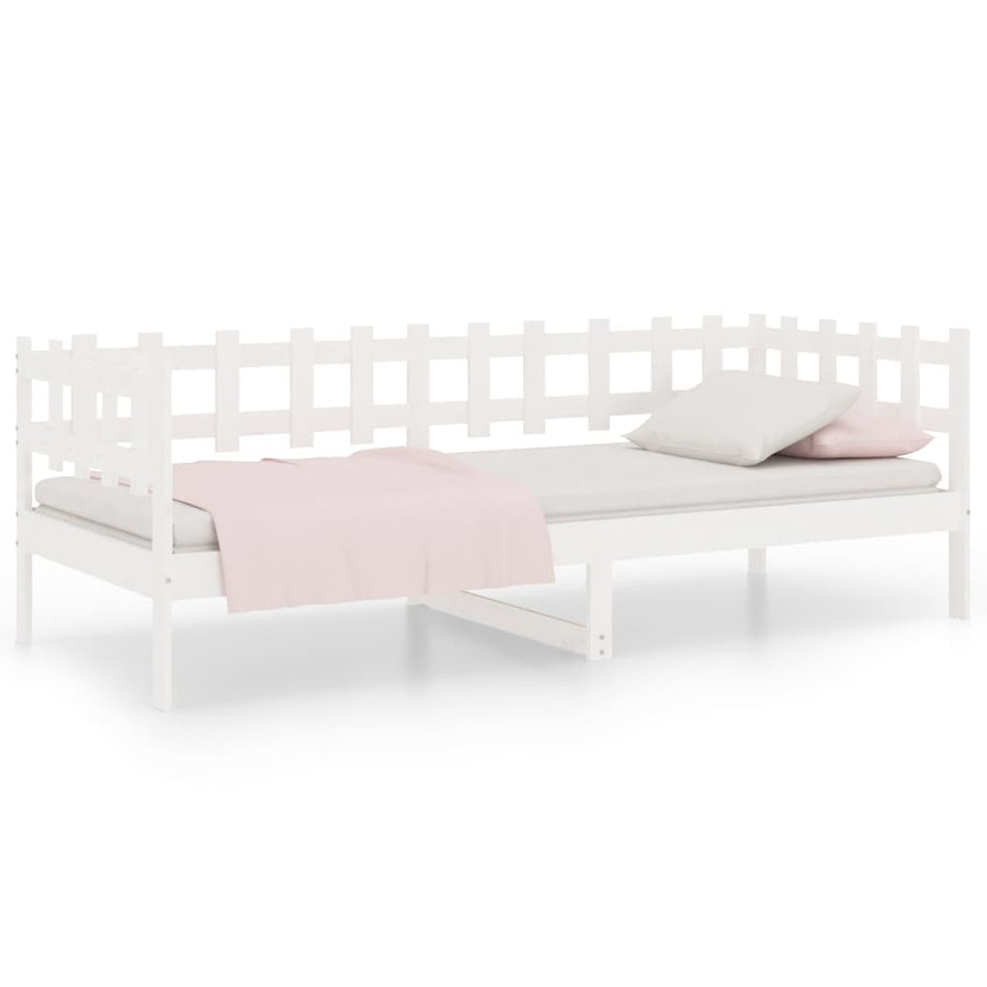 Slaapbank Zonder Matras Massief Grenenhout 80 x 200 cm Wit