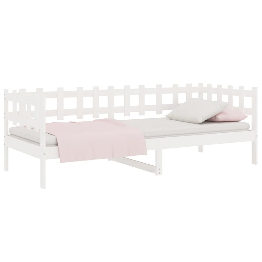 Slaapbank Zonder Matras Massief Grenenhout 80 x 200 cm Wit